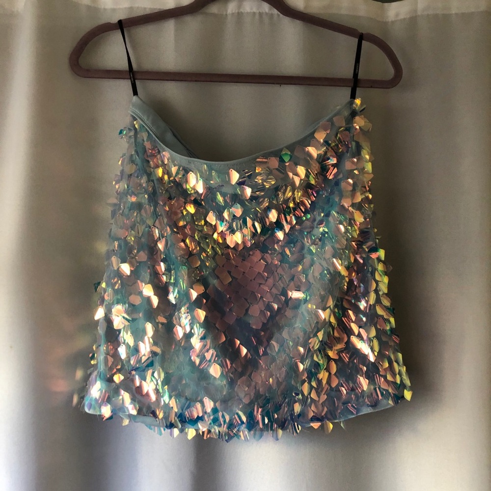 Forever 21 iridescent sequin mini skirt